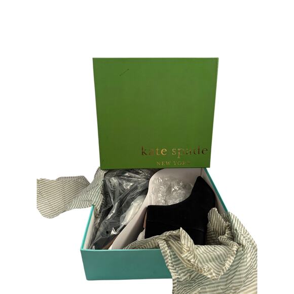 Kate Spade Donella Black Suede Ankle Bow Boots - NIB! - Picture 5 of 9